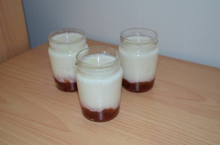Yaourts à la confiture de prunes rouges